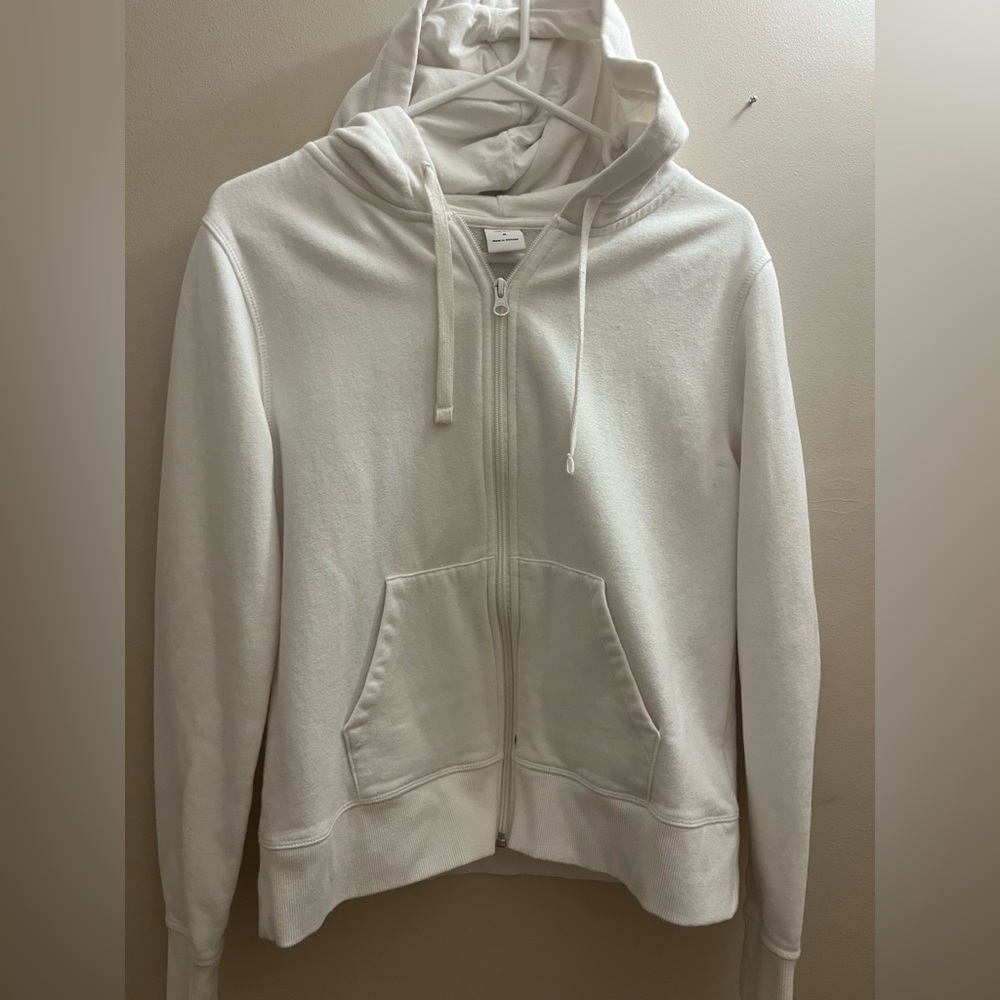 White Zip-Up Hoodie